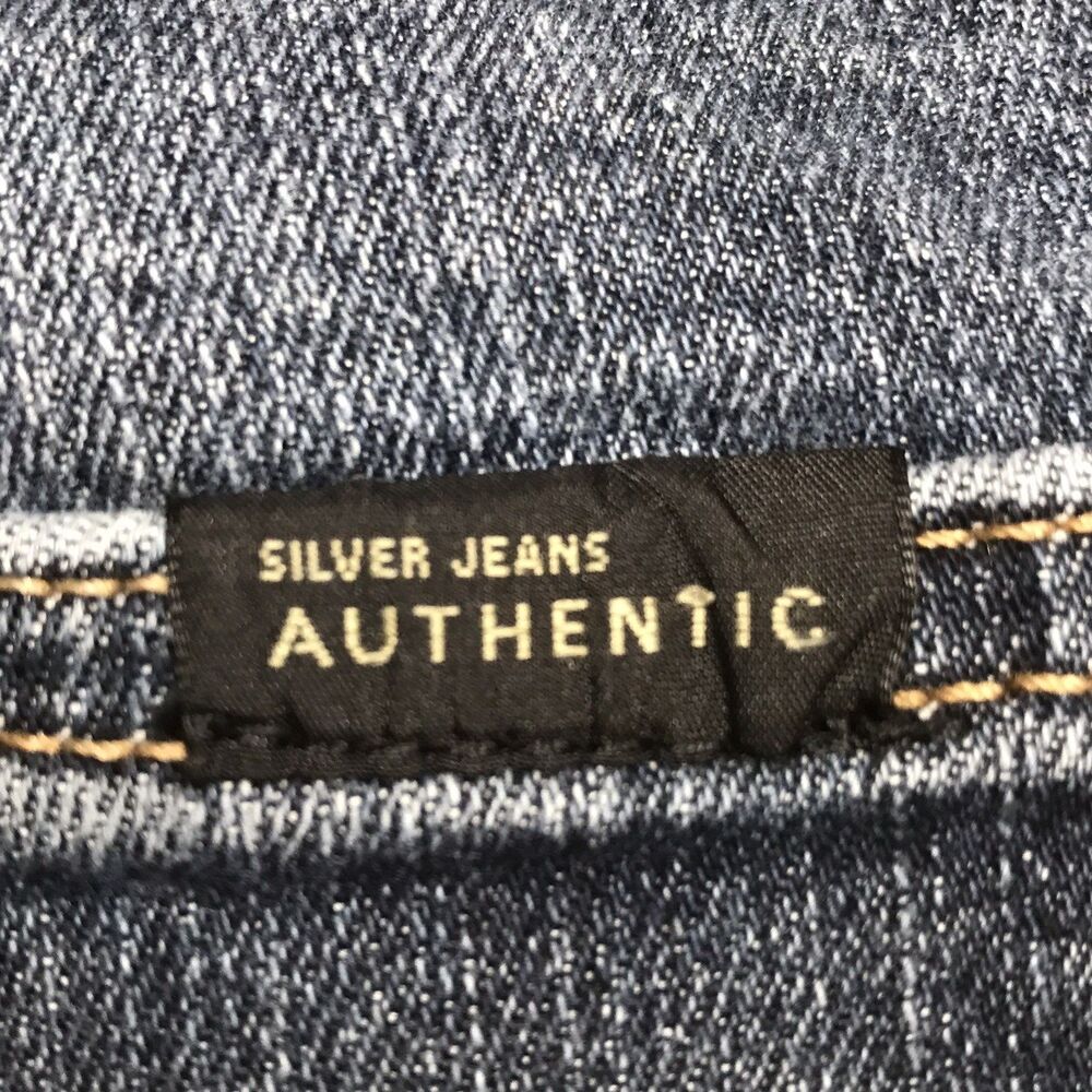 SILVER Athletic Jean Men 36x28 (36/30 tag) Dark Wash Whiskered Stretch Denim - Picture 11 of 15